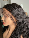 Curly baby hair 22” HD frontal wig indian deep wave
