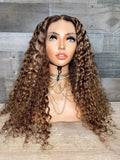 {Made to order} 24’’ frontal wig with brown coloring + blonde highlights