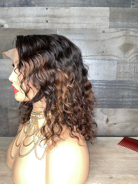 12” Indian wavy Ombré frontal wig