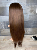 18” frontal wig Indian silky brown
