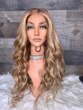 24” blonde ombré highlight lace frontal wig
