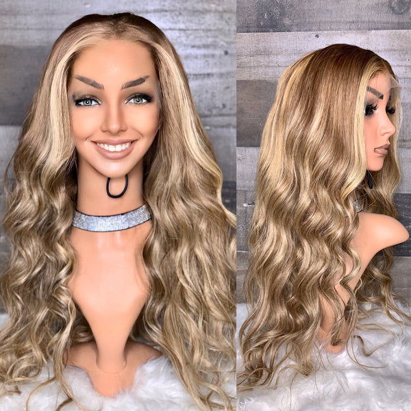24” blonde ombré highlight FULL LACE wig