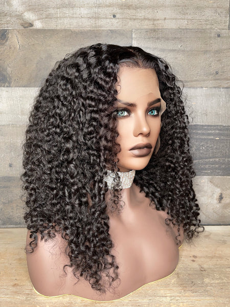 13x6 lace frontal Cambodian deep curly very full density 18”