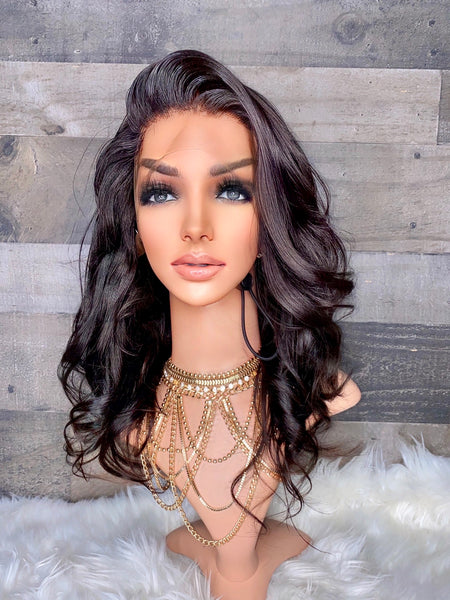 14” indian silky frontal wig