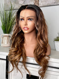 Brown + Blonde highlight ombré frontal wig 24”