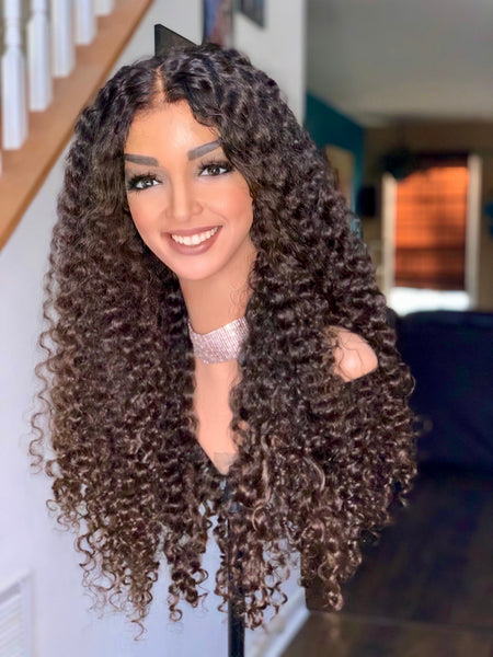 Cambodian deep curls, natural chocolate color
