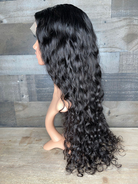 26” frontal wig Raw Indian curls 3.5 bundles