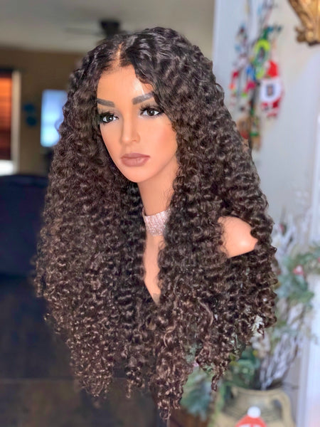 Cambodian deep curls, natural chocolate color