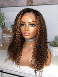 Made to order Cambodian deep curly 22’’ highlights +HD frontal