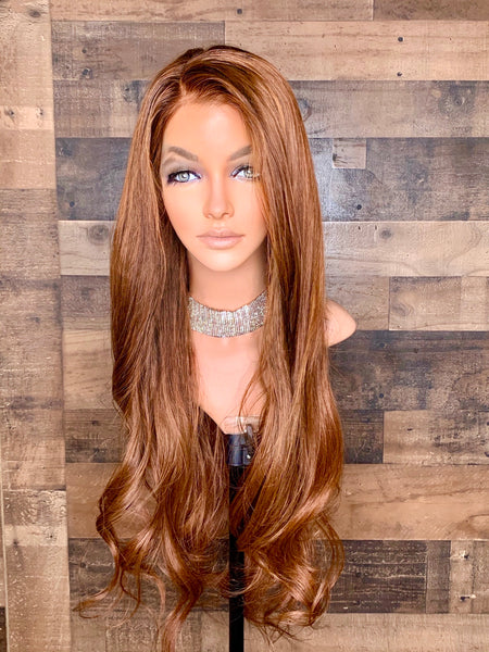 24” Ginger frontal wig Indian silky texture